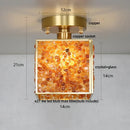 GobekUsa Crystal Glass LED Ceiling Light Copper Canopy Nordic Modern Design