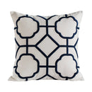 GobekUsa Geometric Embroidery Cushion Cover Navy Blue White Yellow 50x50cm Home Decor Pillow