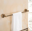 GobekUsa Antique Bronze Carved Bathroom Accessories Set: Towel Rack, Paper Holder, Toilet Brush Holder, Hooks