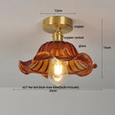 GobekUsa Glass Flush Mounted Ceiling Light Fixture - Modern Nordic Green Glass LED Ceiling Lamp