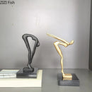 GobekUsa Gymnast Statue Desk Ornament Metal Sculpture Room Decor
