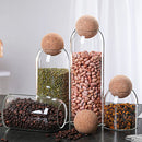 GobekUsa Glass Bottle Dispenser Set: Jars, Shampoo, Olive Oil, Makeup Jar