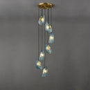 GobekUsa Blue Queen Crystal Glass Chandelier for Staircase Lighting