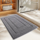 GobekUsa Geometric Flocked Bath Mat Thicken Super Absorbent Anti-slip Bathroom Rug.