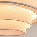 GobekUsa Japanese Style Tiered Pendant Lamp: Minimalist Fabric Shade for Living Room & Kitchen Counter
