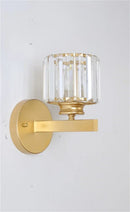 GobekUsa Black Gold Crystal Wall Sconce LED Light for Bedroom Living Room Home Décor