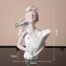GobekUsa Butterfly Girl Sculpture Vase Set - Modern Decorative Resin Flower Ornaments