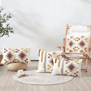 GobekUsa Boho Ivory Brown Tufted Lace Pillow Cover 50x30/45x45cm for Living Room/Sofa