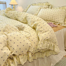 GobekUsa Korean Princess Floral Print Bedding Set in Washed Cotton for Girls