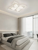 GobekUsa LED Flower Chandelier White Ceiling Lamp for Bedroom Living Room Decor