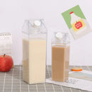 GobekUsa Clear Milk Carton Water Bottle & Drinking Cup, Portable Plastic Juice Tea Storage