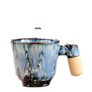 GobekUsa Ceramic Latte Mug with Wooden Handle for Coffee and Tea Menstruum