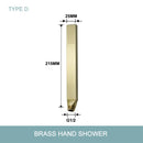 GobekUsa Brushed Gold Brass Hand Shower with Stainless Steel Hose - Wall Mount