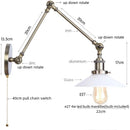 GobekUsa Industrial Adjustable LED Wall Sconce with Clear Glass Shade