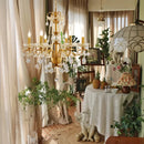 GobekUsa Gold Brass Crystal Chandelier - Luxurious Candle Lights for Villa Living Room