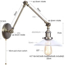GobekUsa LED Glass Swing Arm Wall Lamps for Bedroom, Bathroom, and Stairway