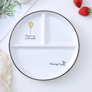 GobekUsa 8" Round Grid Plate - Perfect for Solo Dining or Family Breakfast