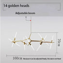 GobekUsa LED Chandelier: Modern Gold Black Ceiling Pendant for Kitchen Dining Living Bedroom