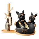 GobekUsa French Bulldog Butler Statue, Resin Animal Sculpture, Home & Office Decor Gift