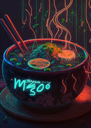GobekUsa Japanese Food Neon Posters Canvas Painting for Home Kitchen Decor