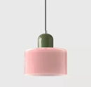 Vintage Stained Glass Mini Pendant Light in Pink Green White