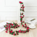 GobekUsa 250cm Rose Flowers Vine Garland Autumn Cane Backdrop Decor
