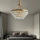 GobekUsa Black Crystal Bead Ceiling Chandelier - Modern Classic for Living Room & Dining Table