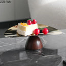 GobekUsa Gold Plated Wooden Fruit Bowl Tray Set for Home Kitchen and Restaurants