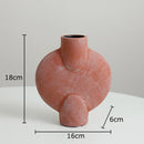 GobekUsa Ceramic Disc Vase: Geometric Round Table Decoration for Floral Arrangement