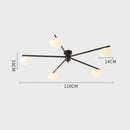 GobekUsa Brass Glass Ceiling Lamp, G9 Bulb Suspension Light for Bedroom, Living Room