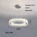 GobekUsa Crystal LED Ceiling Chandelier: Modern Dimmable Lighting Fixture for Stylish Home Decor