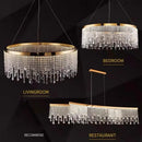 GobekUsa Crystal Chandelier Pendant Light LED Fixture for Living Dining Room Glamorous Home Decor