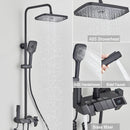 GobekUsa Black Piano Digital Shower System with Intelligent Brass Faucets and White Rainfall Shower