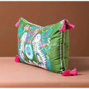 GobekUsa Handmade Lumbar Pillow Case Lion Dog Floral Decorative Cover