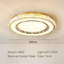 GobekUsa Gold Crystal Double Layer Ceiling Chandelier LED Lamp Modern Luxury Home Decor