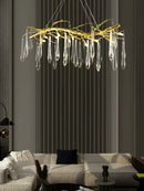 GobekUsa Large Droplet Crystal Chandelier: Modern Bedroom & Restaurant Pendent Lamp