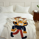 GobekUsa Kawaii Bee Pattern Cozy Blanket - Super Soft White Spot Edge Design