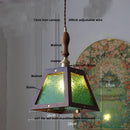GobekUsa Glass LED Pendant Lamp Walnut Wood Brass Hanging Lights