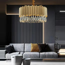 GobekUsa Crystal 2024 Ceiling Chandeliers: Modern Dimmable LED Round Lamps Black