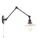 GobekUsa Clear Glass Swing Arm Wall Light Fixture for Dining Living Room Cafe