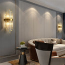 GobekUsa Crystal LED Wall Lamp Stainless Steel Sconces for Bedroom Dining Room