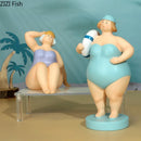 GobekUsa Beach Swimsuit Women Resin Sculpture Figure Desk Ornament Room Decor