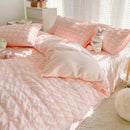 GobekUsa Girls Bubble Gauze Bedding Set, Soft Summer Comforter Cover Kit, Skin-Friendly Easy Sleep