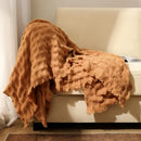 GobekUsa Knitted Waffle Blanket Throw - Multi-Season Sofa Cover, Bedspread, and Nap Bed End Towel