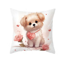 GobekUsa Cute Pet Dog Print Cushion Cover - Valentine's Day Home Decor Pillowcase