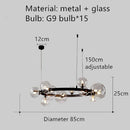 GobekUsa Clear Glass Bubble Chandelier LED Hanglamp G9 Loft Deco Lighting