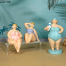 GobekUsa Beach Swimsuit Fat Women Resin Sculpture Desk Ornament Aesthetic Decor