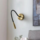 GobekUsa Adjustable Arm Copper Wall Lamp LED Bedside Reading Light