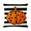 GobekUsa Halloween Pumpkin Linen Cushion Cover Set for Home Sofa Bedroom Decor