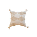 GobekUsa Geometric Tufted Cushion Cover with Handmade Tassels & Patchwork